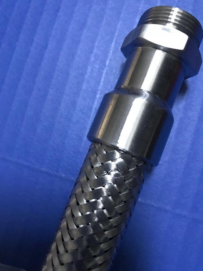 Brooks 8081662 SS Braided Hose 37"L w/ 3/4" OD Male Fittings, New