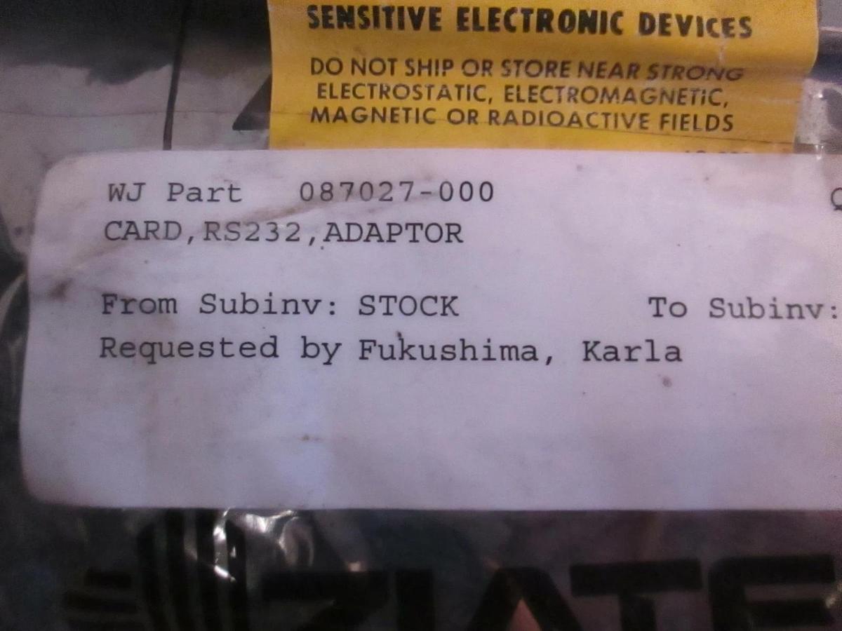 Watkins Johnson 087027-000 Card Adaptor Board, PCB, New