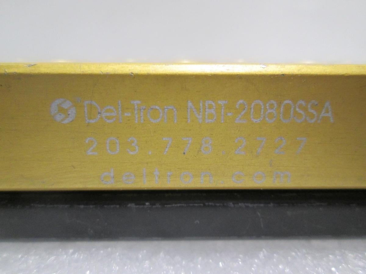 Used Del-Tron, NBT-2080SSA, Linear Bearing Guide Block w/ Guide Rail, Used