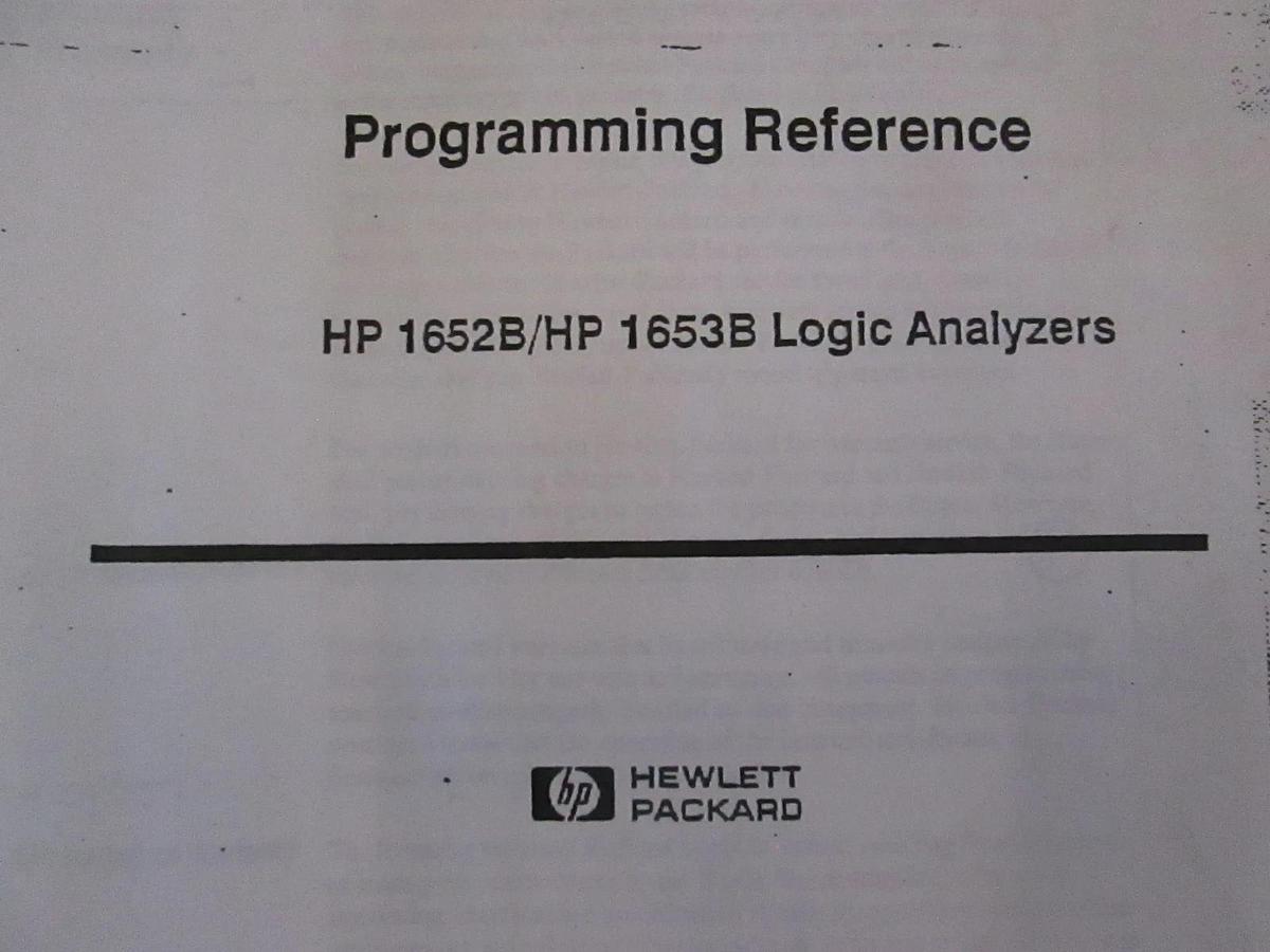 Used HP 1652B/ 1653B Logic Analyzer Programming Reference, Used