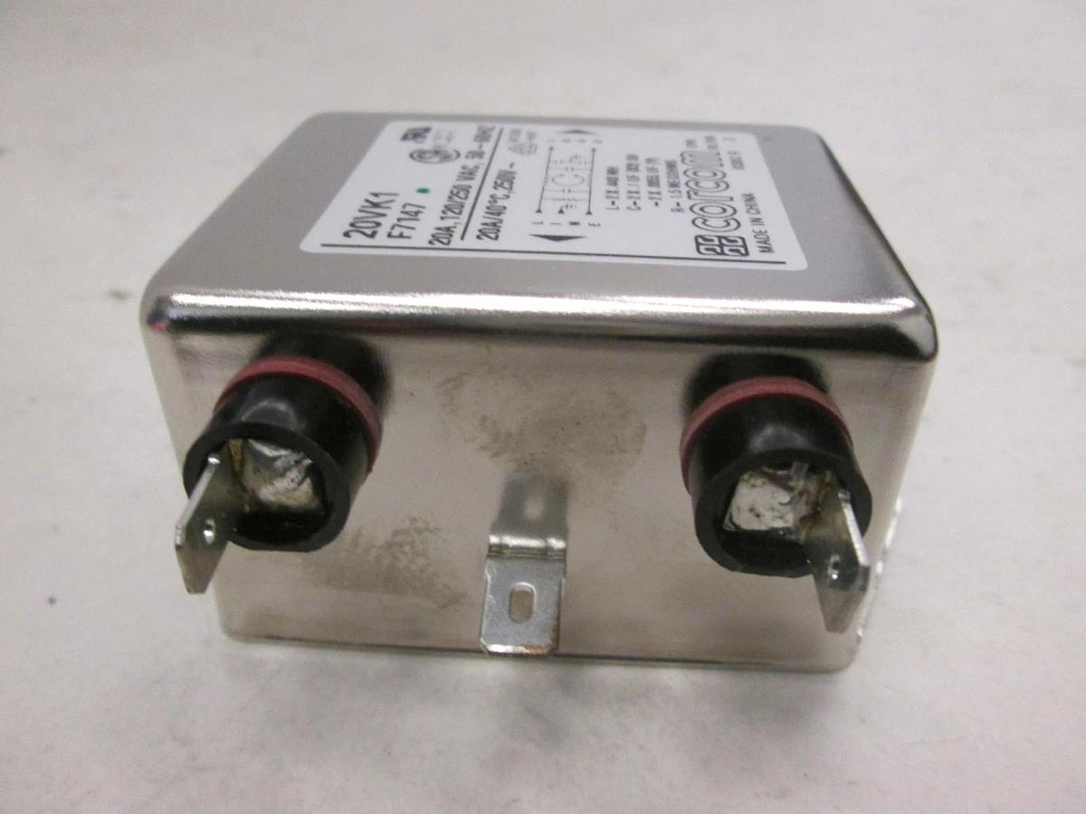 Corcom, 20VK1, F7147, 120/250 VAC, 50/60Hz, EMI Filter, New