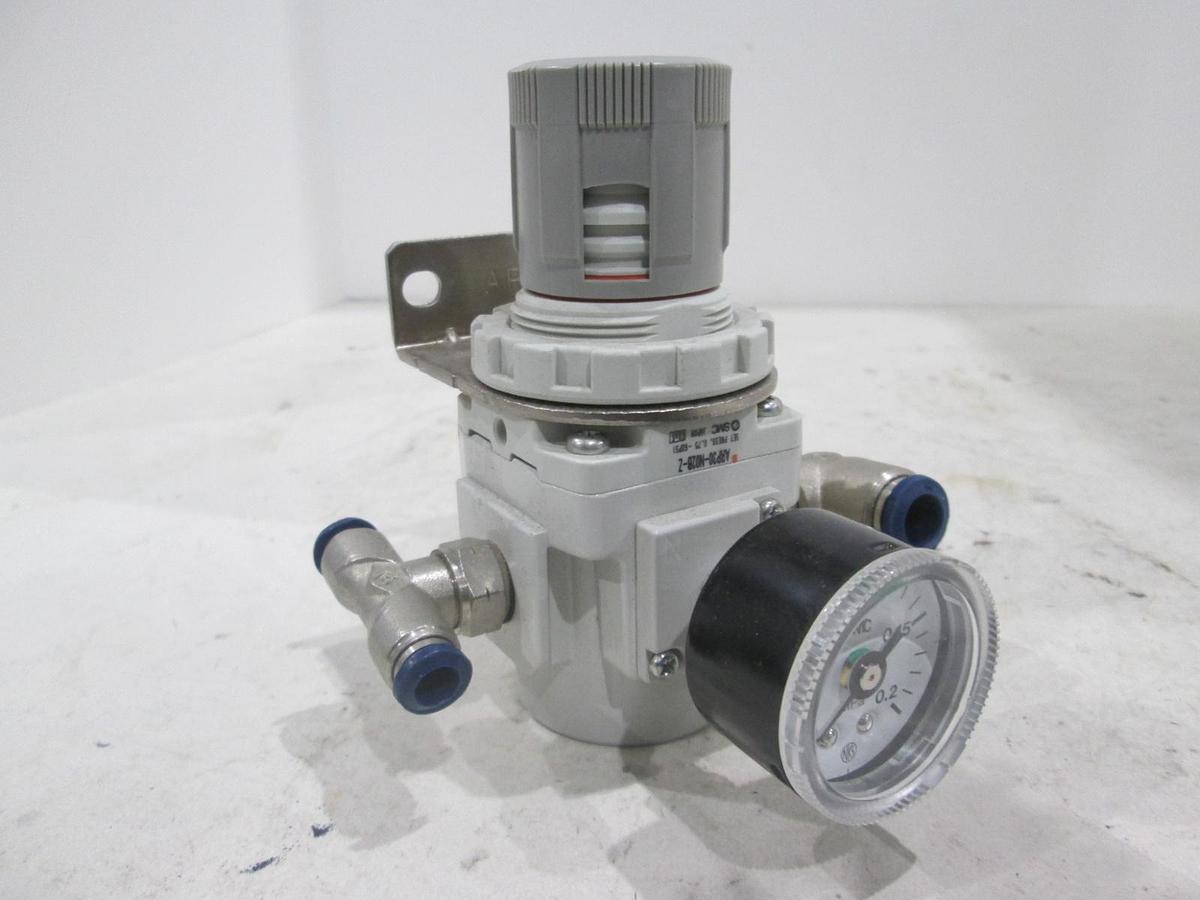 Used SMC, ARP30-N02B-Z, Regulator Assy w/ 0-.2MPa Gauge and Bracket, Used