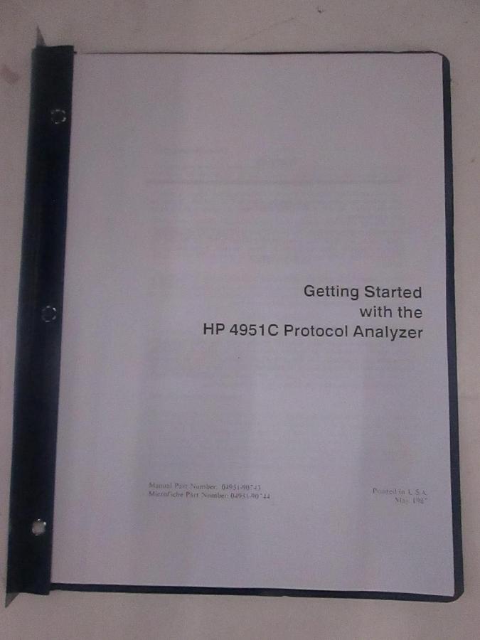 Used HP Getting Started With The 4951C Protocol Analyzer, Used