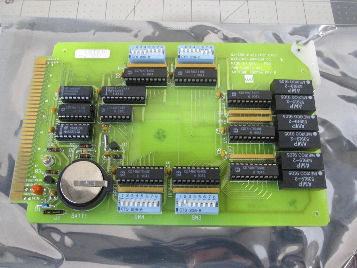 Watkins Johnson, 902027-001R, Card, Auxilliary, WJ-988, New
