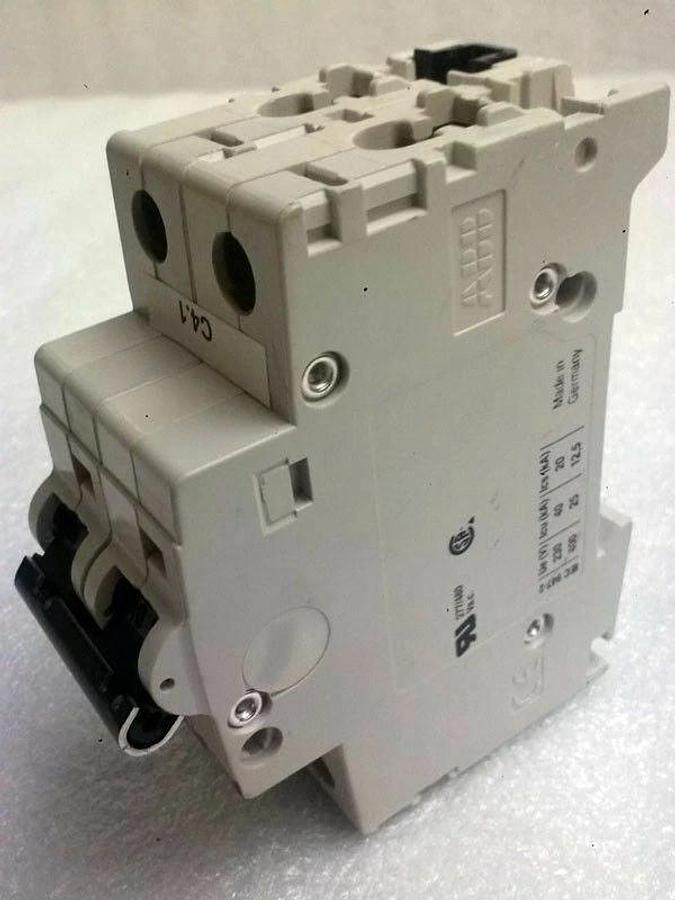 Used ABB S202 P K25A Circuit Breaker, 2Pole, Used