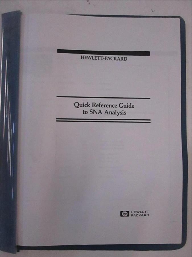 Used HP Quick Reference Guide to SNA Analysis, Used