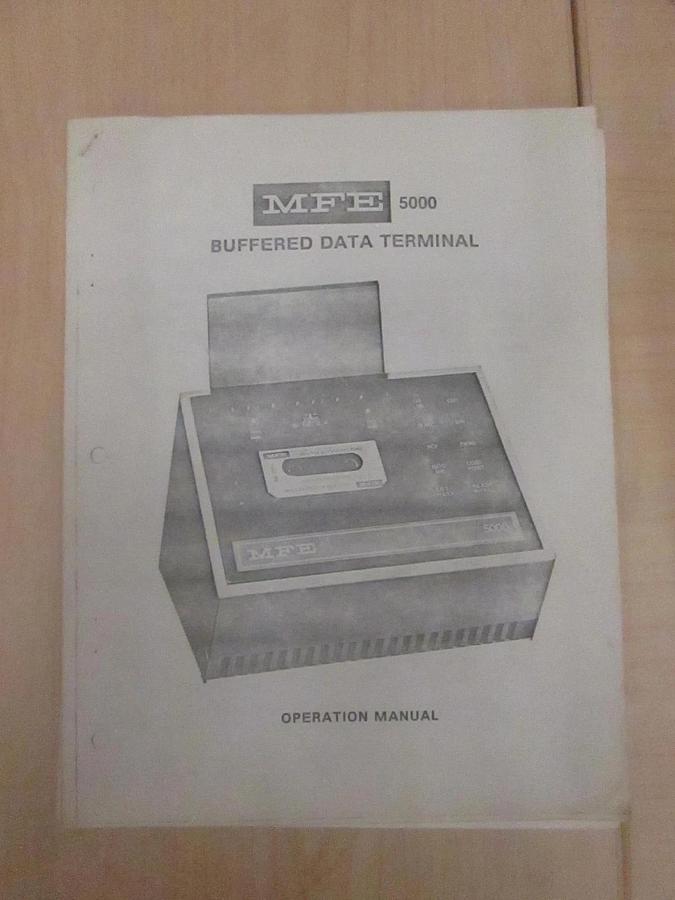 Used MFE 5000 Buffered Data Terminal Operation Manual, Used