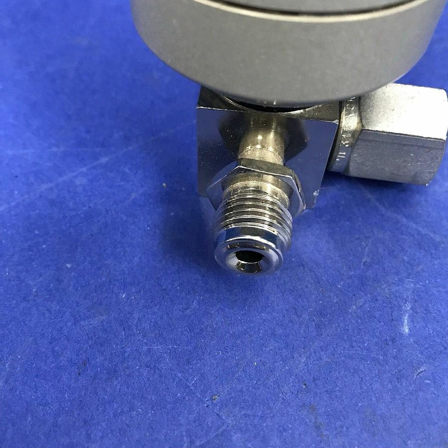 Used Qualiflow ASM Pneumatic 3-Way Test Helium Valve, 3x10(-9) atm.cm3/sec, NO, Used