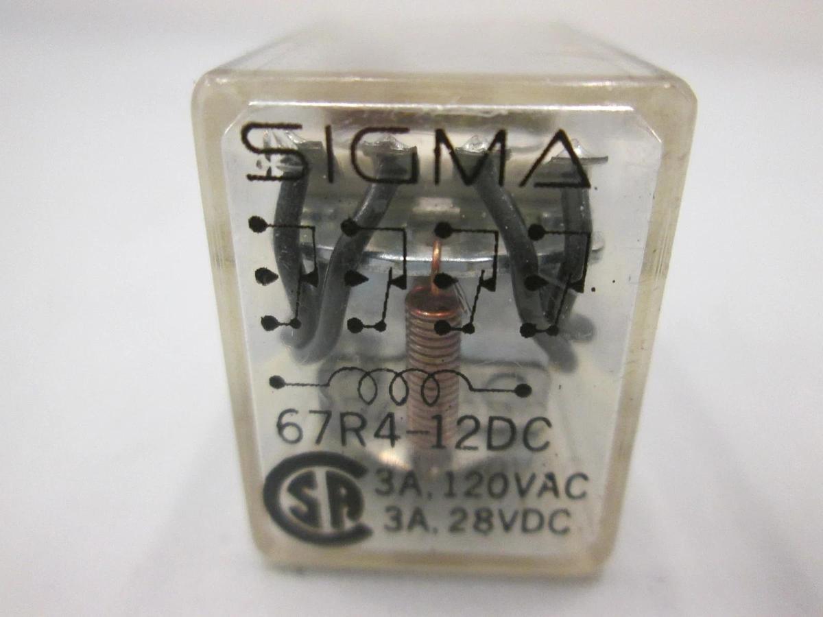 Used Sigma, 67R4-12DC, Relay, 120VAC, Used