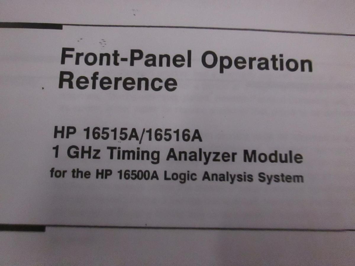 Used HP 16515A/ 16516A 1GHz Timing Analyzer Module Front Panel Reference, Used