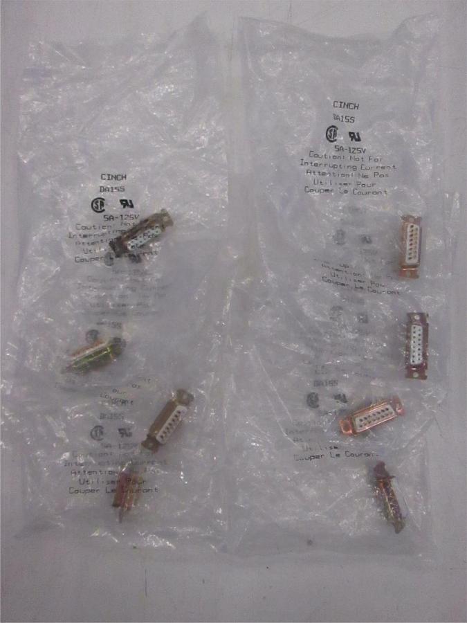 Amphenol, Cinch, DA15S, New, Lot of 8