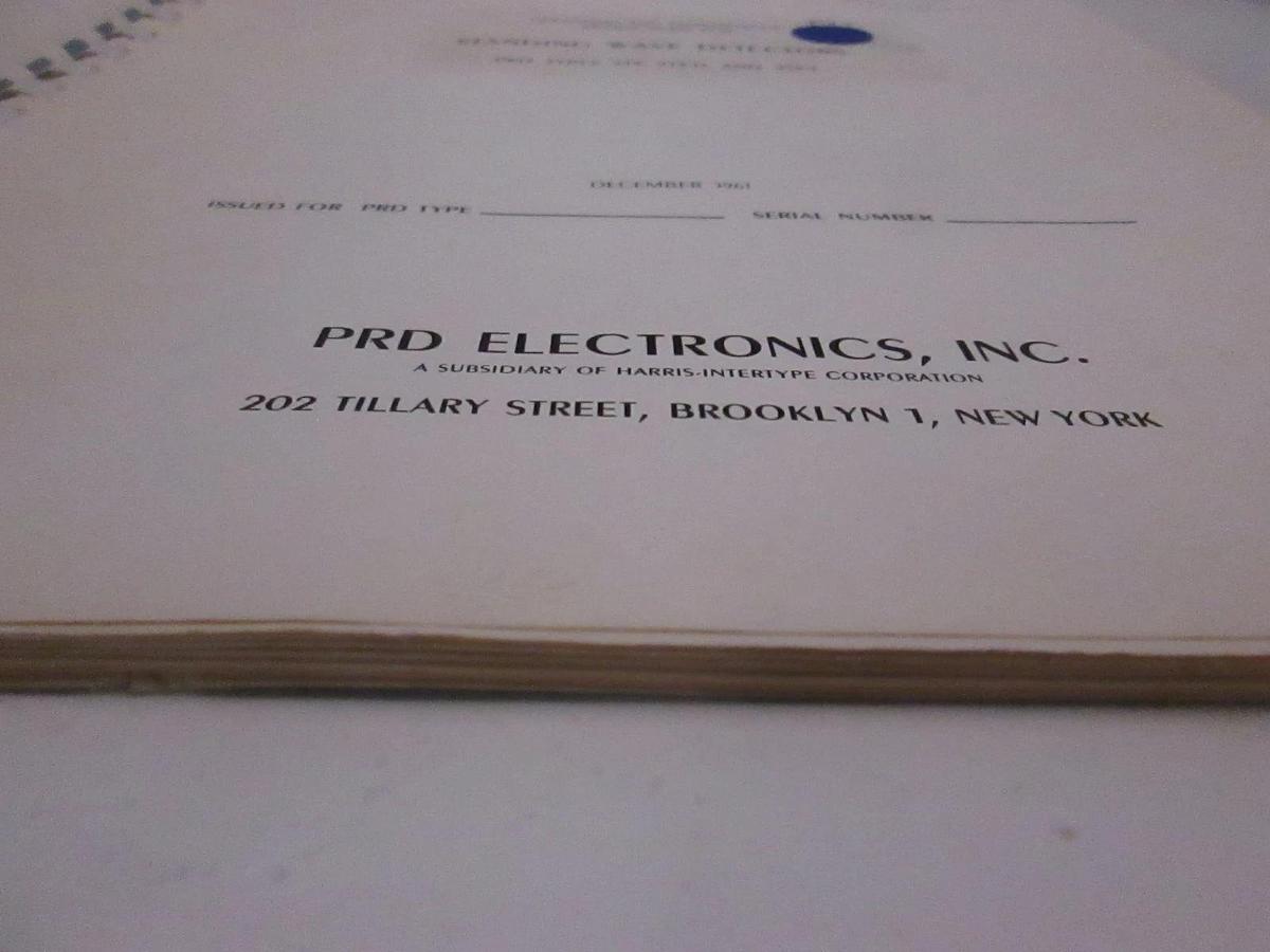 Used PRD Standing Wave Detectors 219,219-H,219L Operating and Maintenance Manual,Used