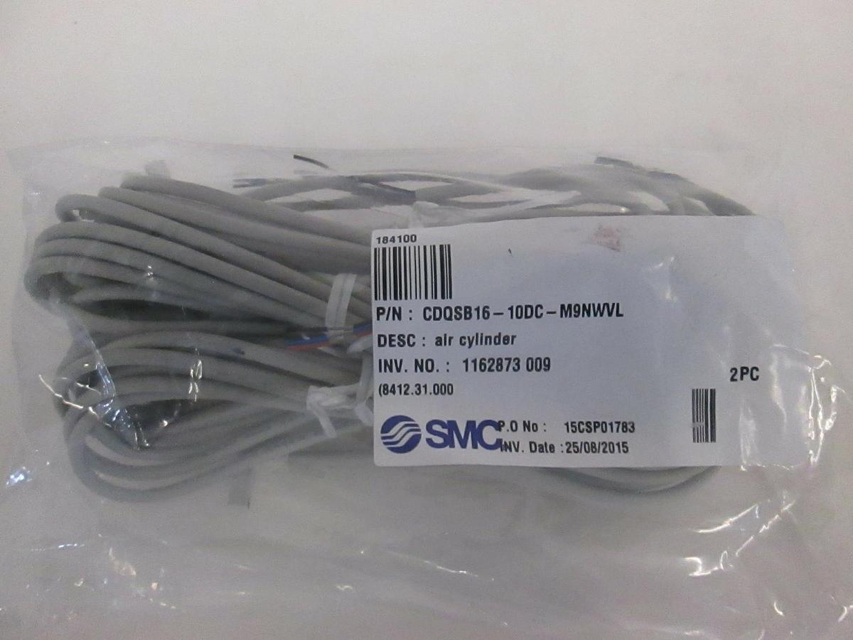 SMC, Air Cylinder Cable, CDQSB16-10DC-M9NWVL, New, Lot of 2