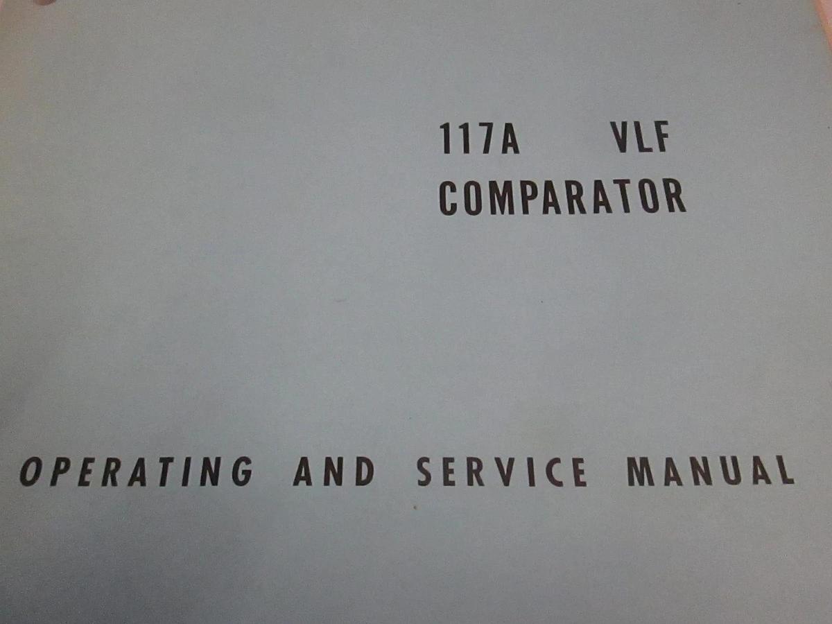 Used HP 117A VLF Comparator Operating and Service Manual, Used