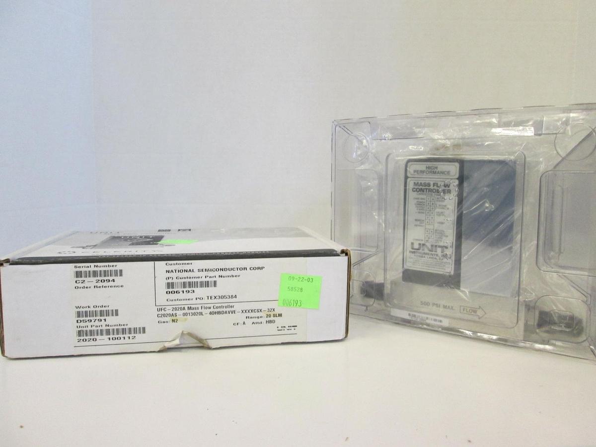 Used Unit UFC-2020A Mass Flow Controller MFC, N2, 20 SLM, 1/4" Male