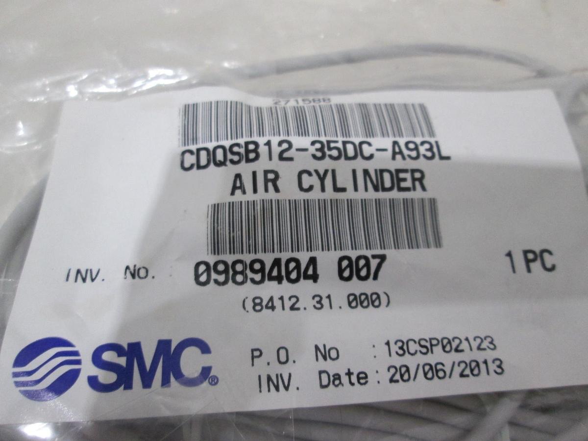 SMC, CDQSB12-35DC-A93L, Air Cylinder w/ Pressure Switch, New