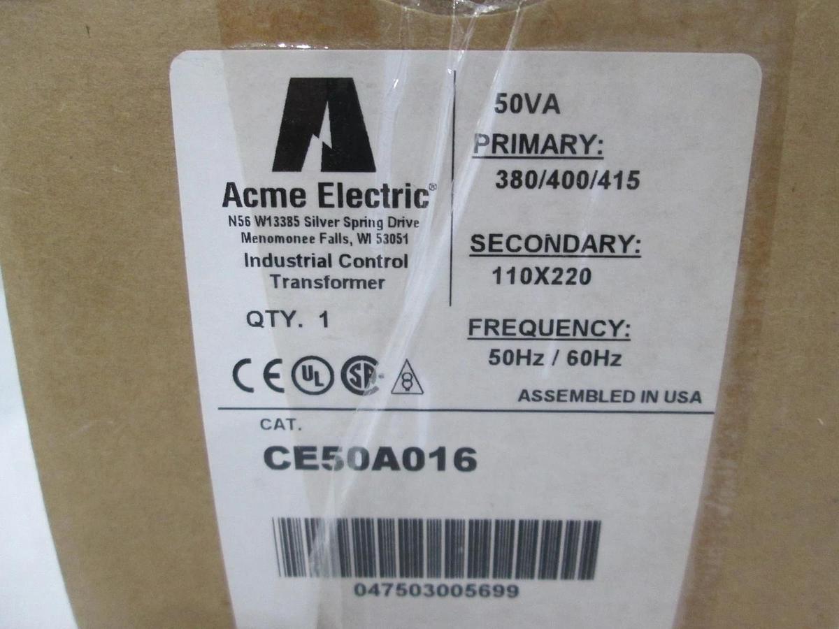 Acme Electric, CE50A016, Industrial Control Transformer, New