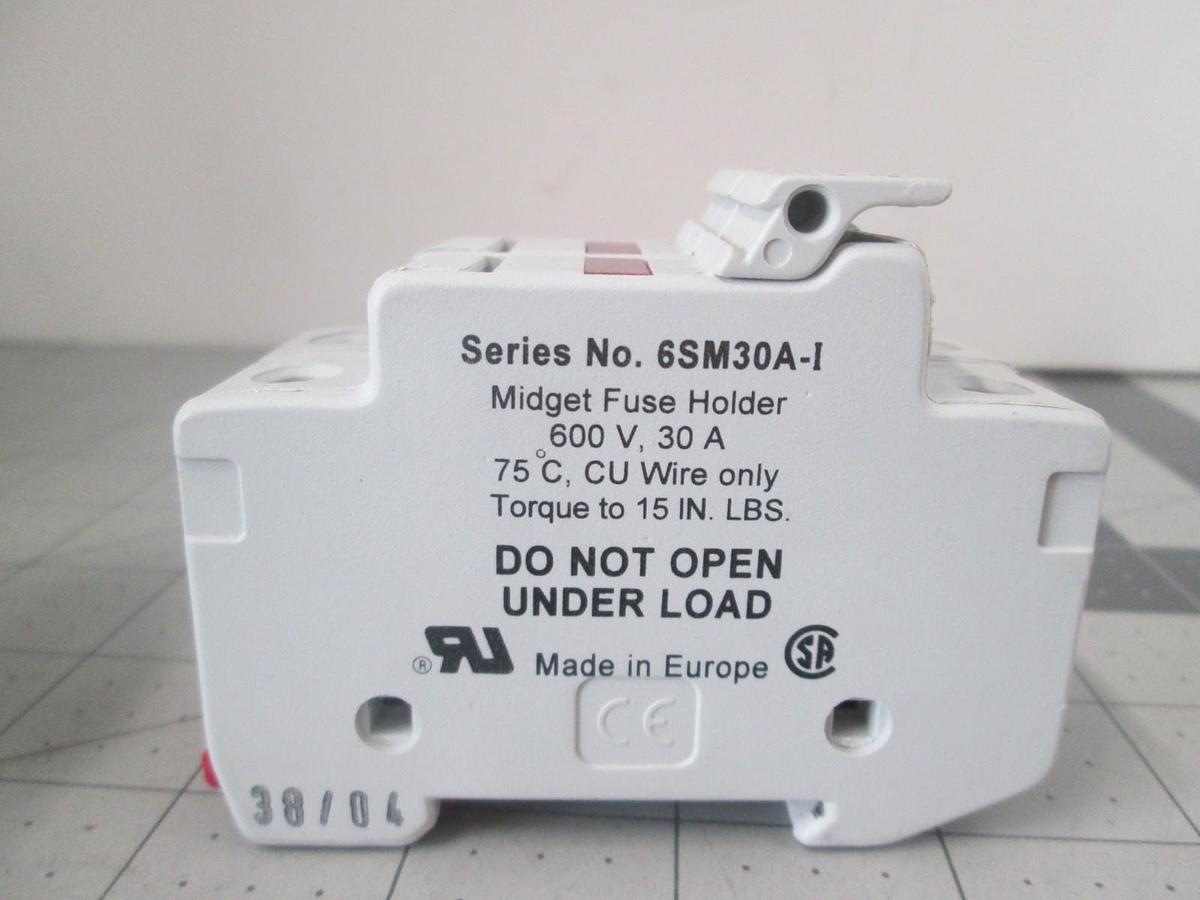 Used Marathon, 6SM30A-I, Midget Fuse Holder, 600V, Used, Lot of 4