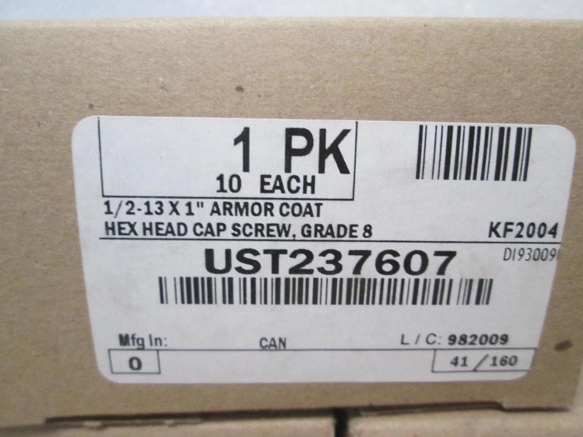 Hex Head Cap Screw UST237607, 1/2"-13 x 1" Armor Coat Steel, Lot of 30 New