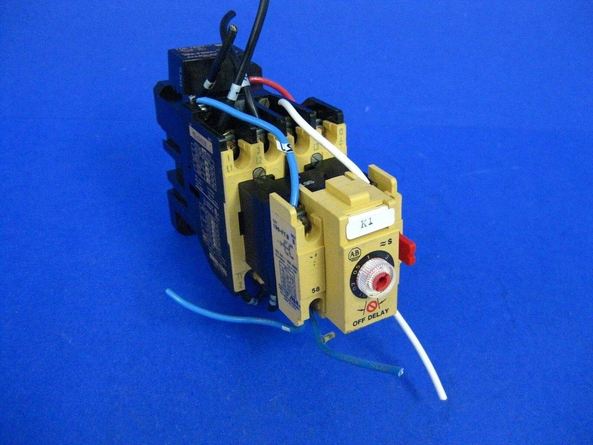 Used Allen-Bradley Timing Relay 196-FT B w/ Contactor 100-A24ND3, Used