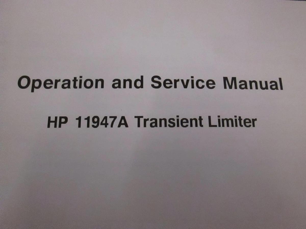 Used HP 11947A Transient Limiter Operating and Service Manual, Used
