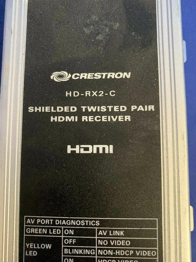Used Crestron HD-RX2-C Shielded Twisted Pair HDMI Receiver, Used
