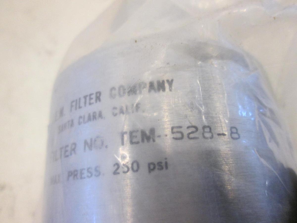 Used T.E.M, TEM-528-8, Gas Filter, 250 PSI, New