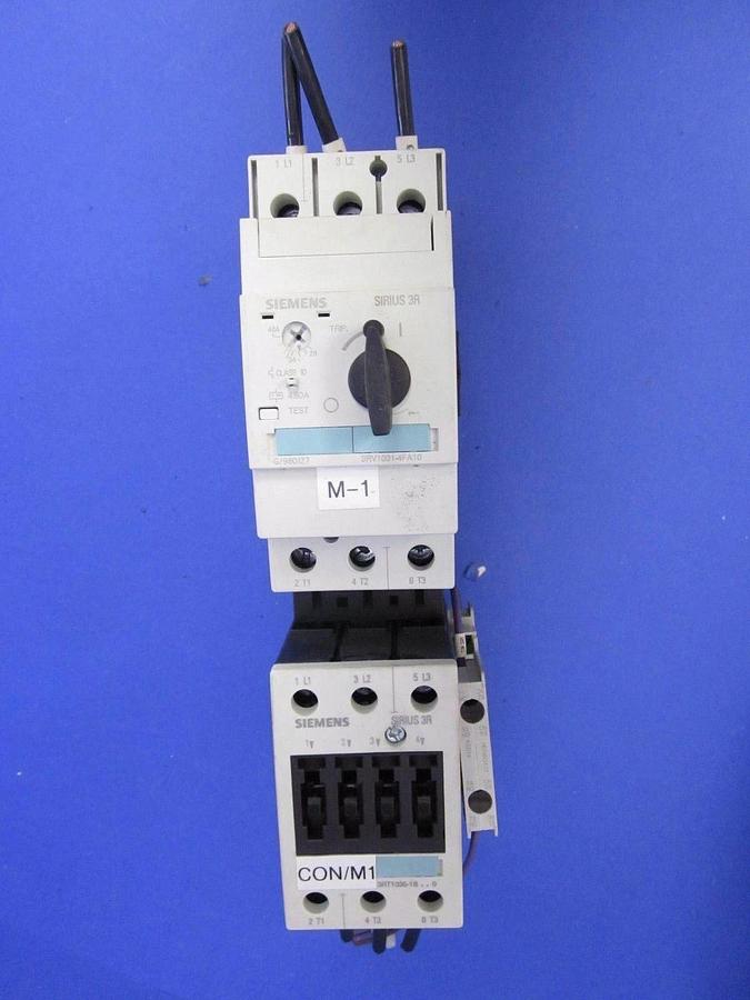 Used SIEMENS 3RV1031-4FA10 Circuit Breaker for Motor Protection w/ Contactor