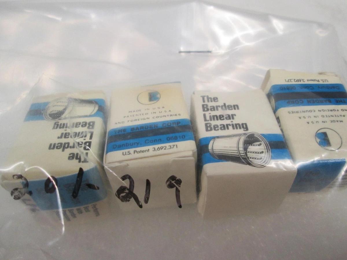 The Barden Corp., 201-219, Linear Bearing, New, Lot of 4