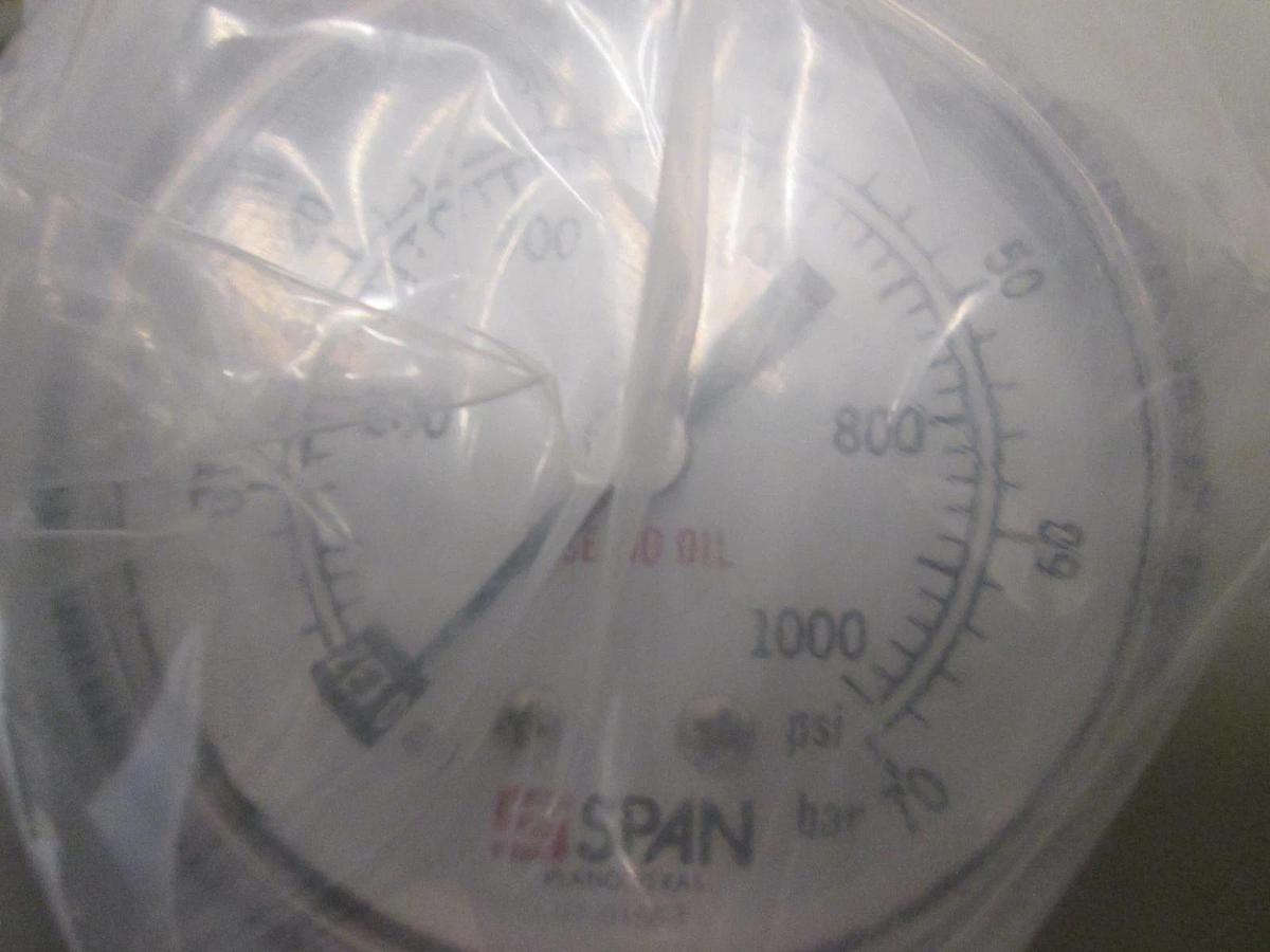Used Span Instruments Cleanroom Gauge S122-1000, 2", 0-1000 psi, 1/4" MVCR