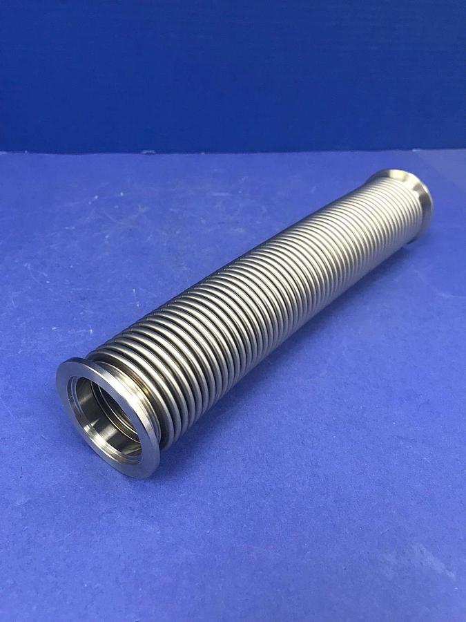 Stainless Steel Flexible Vacuum Hose 10"L,  NW40 Flanges , NEW