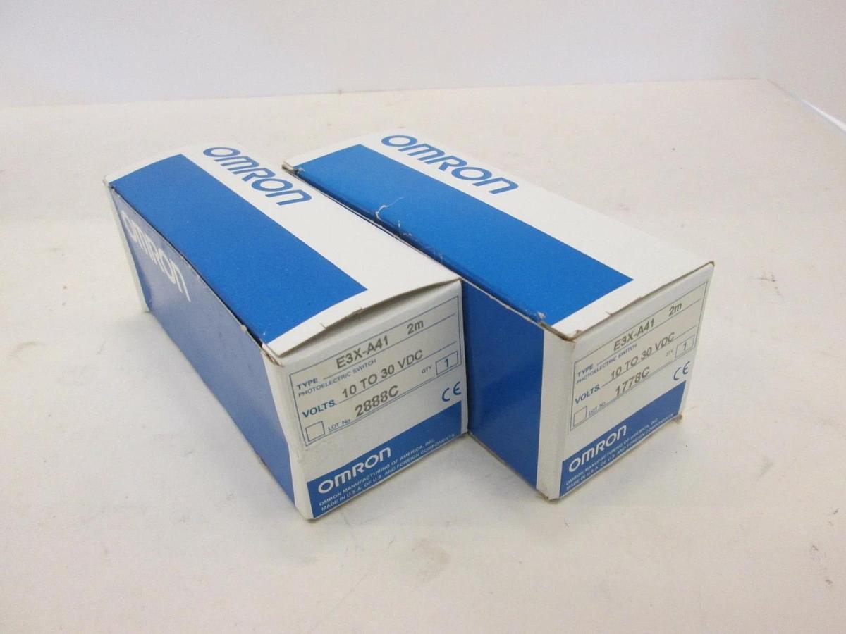 Omron, E3X-A41, Photoelectric Switch, New, Lot of 2