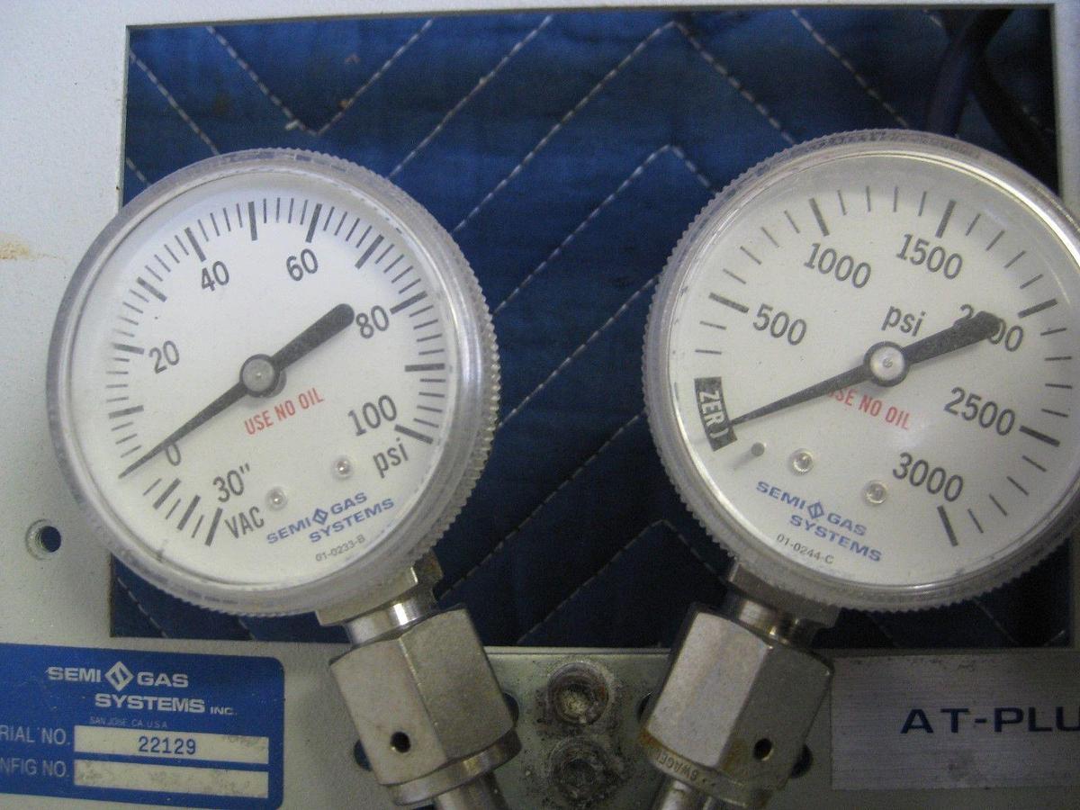 Used Semi-Gas High Purity Gas Panel, CGA 320 w/ Pigtail Shut Off Valve, Used