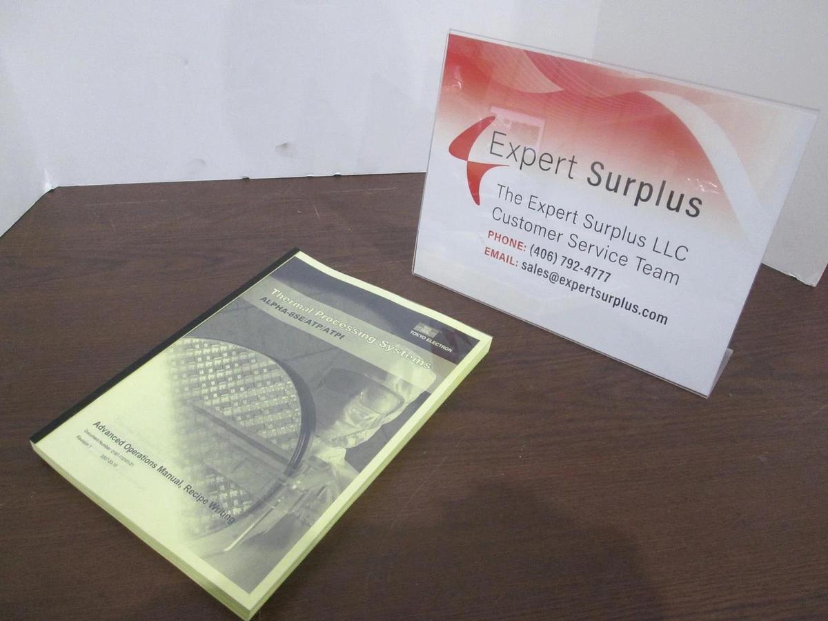 Used TEL Tokyo Electron, ALPHA-8SE/ATP/ATPf, Advanced Operations Manual, Recipe, New