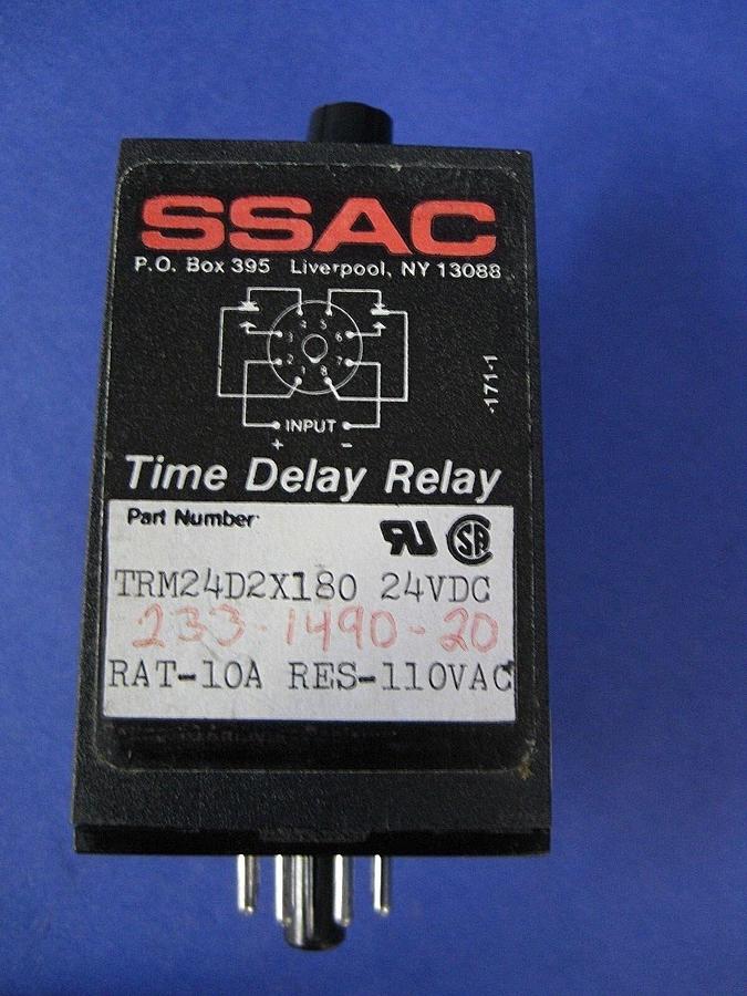 Used SSAC TRM24D2X180 Time Delay Relay, 2-180 Seconds, 24VDC/28VDC, Used