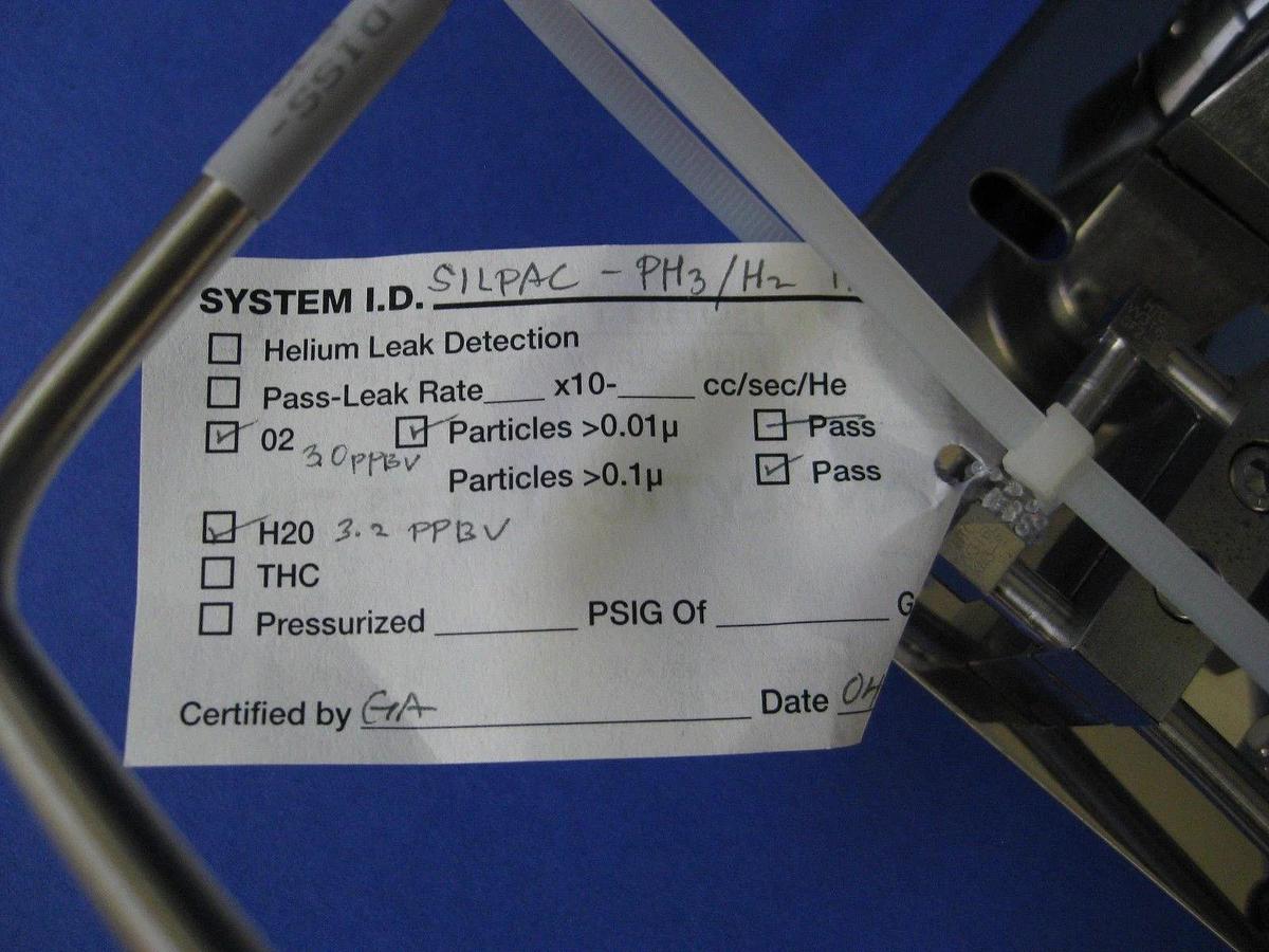 Used Praxair SilPac UP6 Gas Panel, PH3/H2, high purity Refurbished