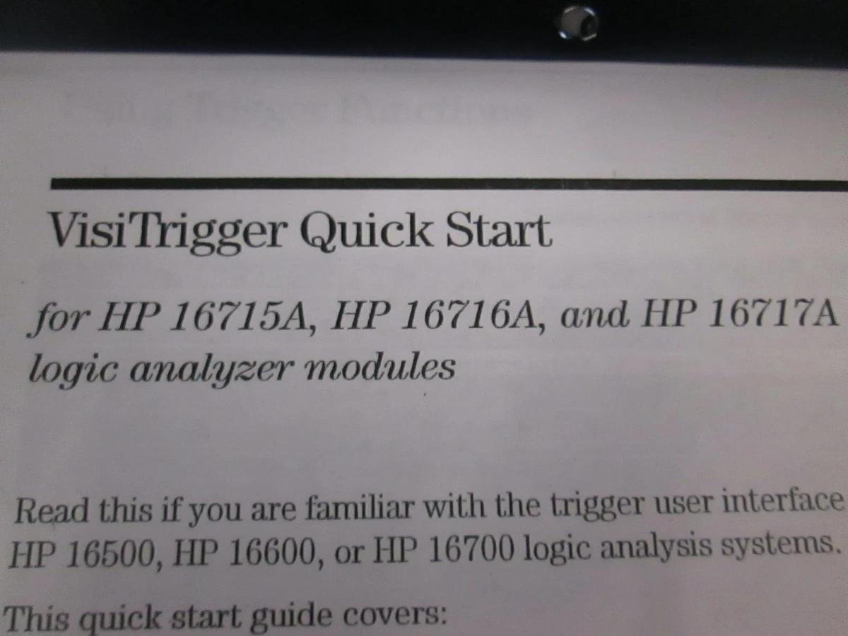 Used HP VisiTrigger Quick Start for 16715A, 16716A and 16717A, Used
