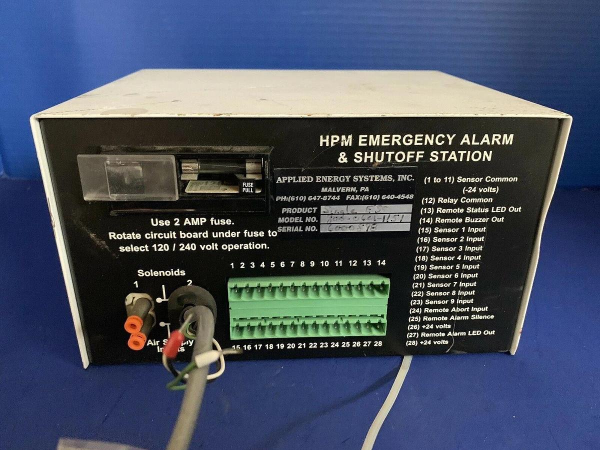 Used Praxair HPM Emergency Alarm and Shutoff Station, For Parts
