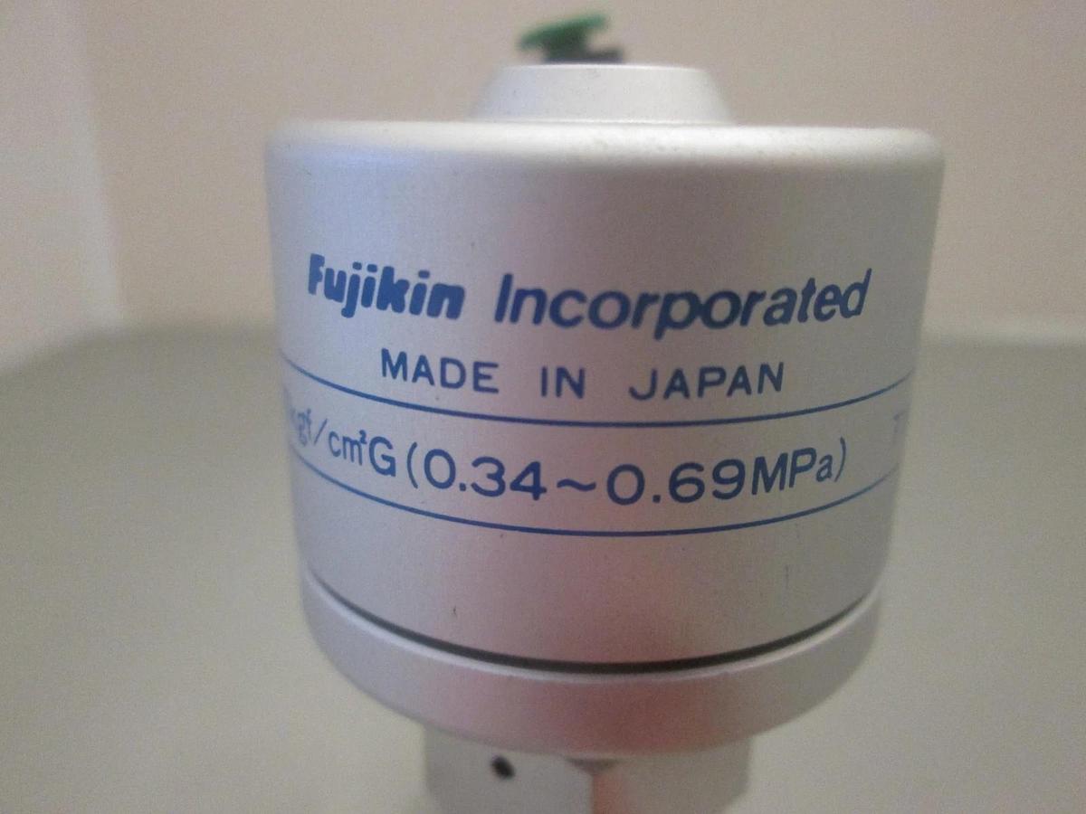 Used Fujikin, 3.5-7kgf, N.O. Pneumatic Valve, 1/2" FVCR, Used