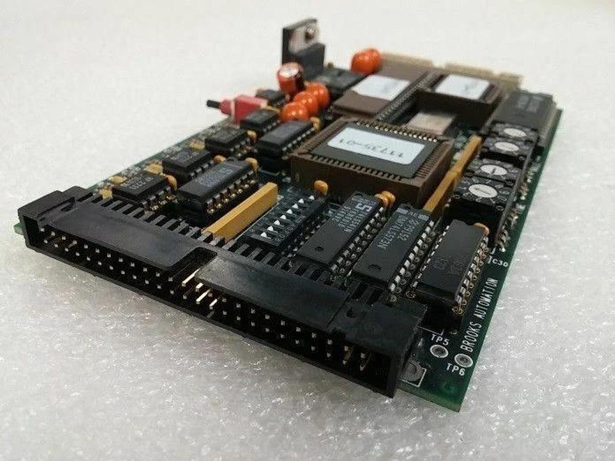 Used Brooks Automation pn 11123 PCB Assembly, Used with 3 programmed chips