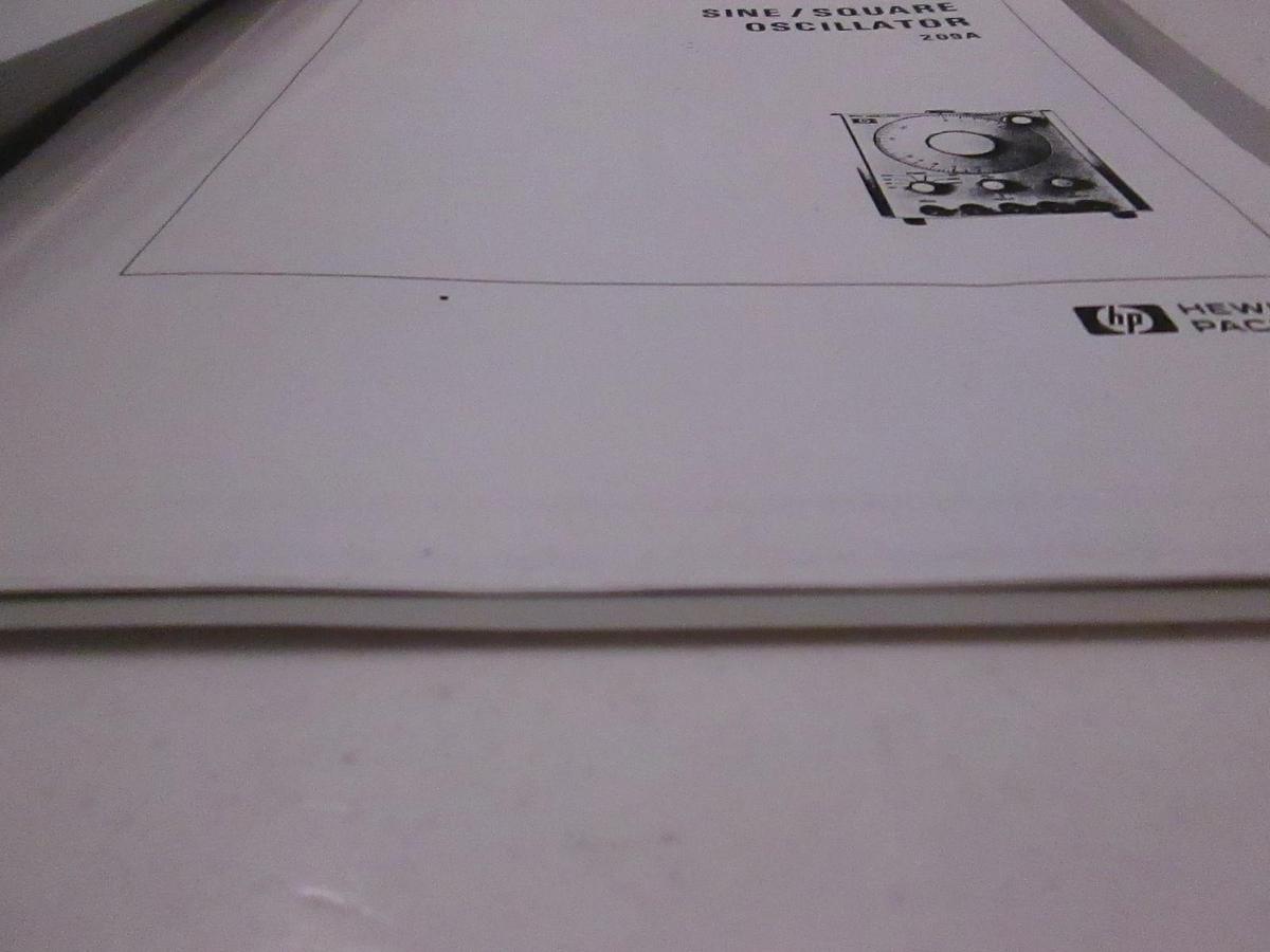 Used HP Sine/Square Oscillator 209A Operating and Service Manual, Used