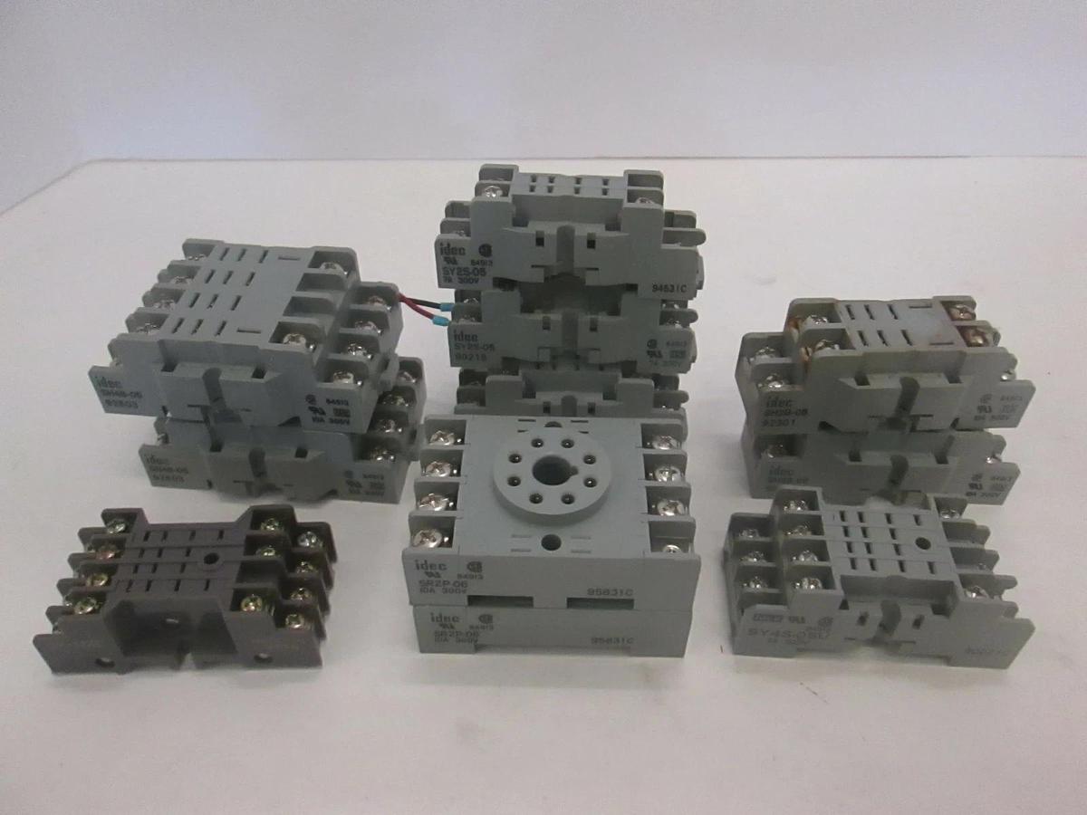 Used Idec, Various Relay Base Sockets, Used, Lot of 11