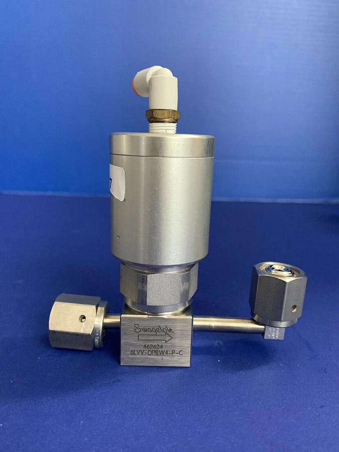 Used SWAGELOK 6LVV-DPBW4-P-C Diaphragm Valve Assy, Normally Closed, 1/4" FVCR, Used