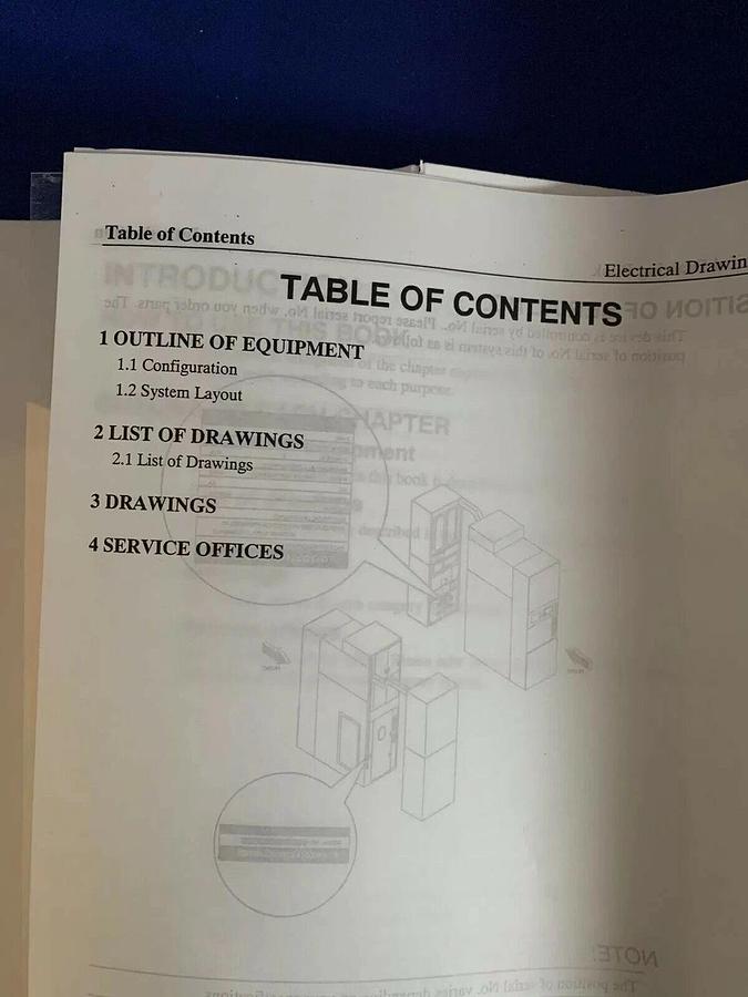 Used Tokyo Electron ALPHA-8S-E Vertical LP-CVD AsSG Electrical Drawing Book