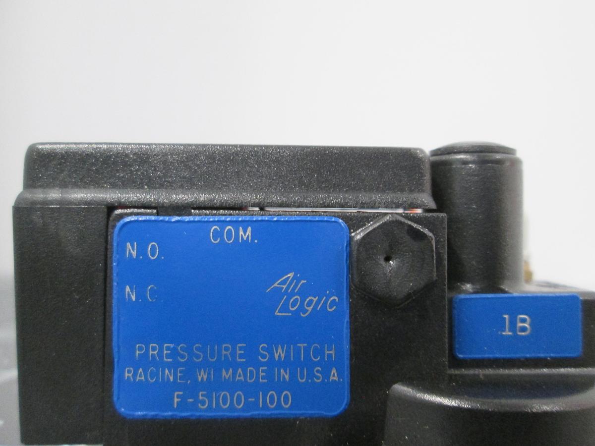 Used Air Logic, F-5100-100, Pneumatic Pressure switch 0.5-100PSi Used Tested