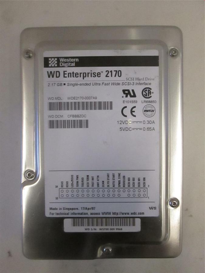 Used Western Digital, WD Enterprise 2170, SCSI Hard Drive, WDE2170, Used