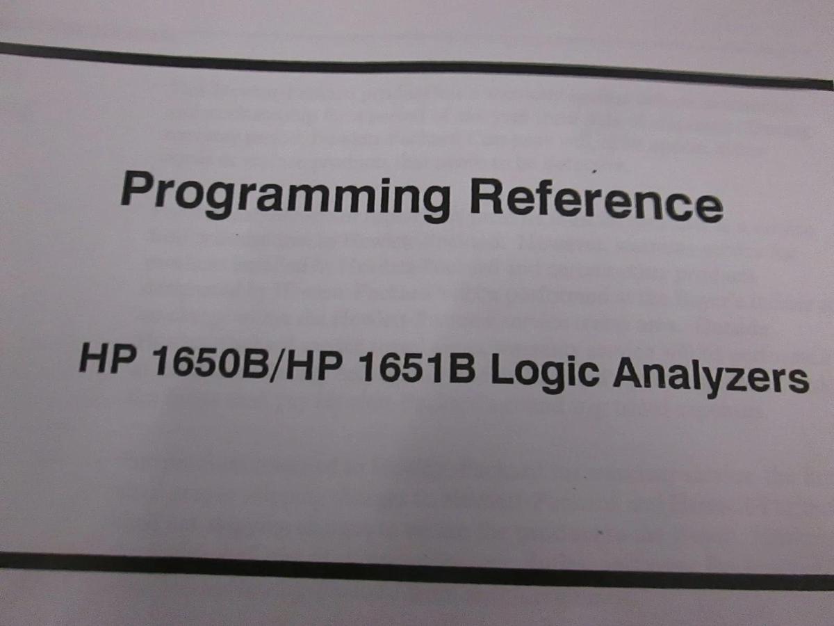 Used HP 1650B/ HP 1651B Logic Analyzers Programming Reference, Used