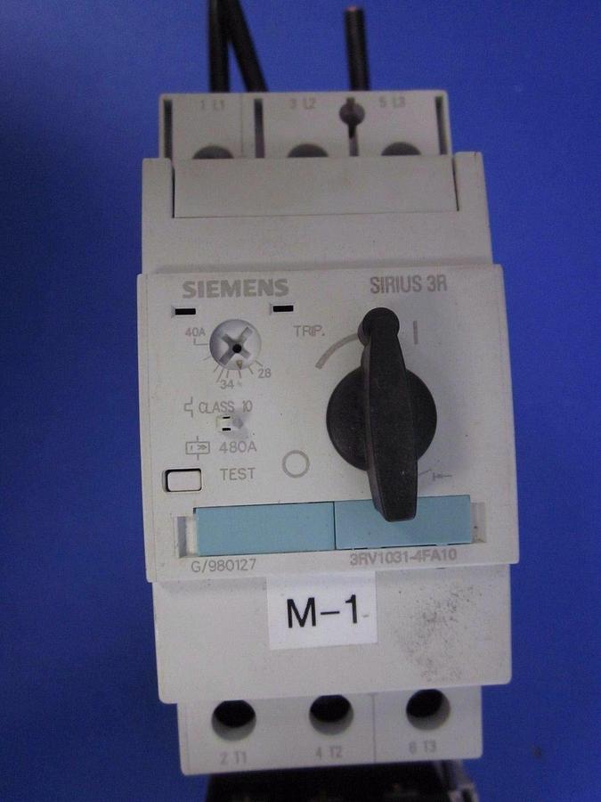 Used SIEMENS 3RV1031-4FA10 Circuit Breaker for Motor Protection w/ Contactor