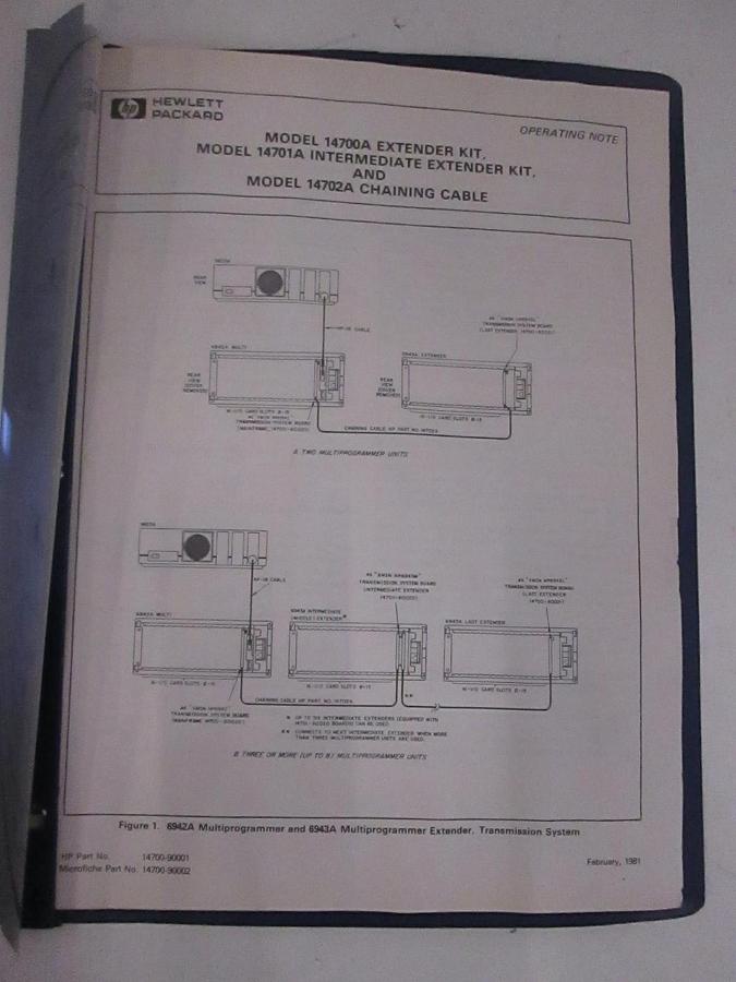 Used HP Model 14700A Extnd Kit, 14701A Intermediate Extnd Kit, 14702A Chain Cab, Used