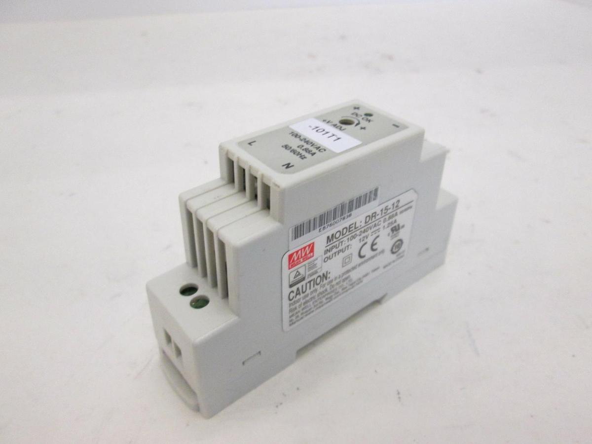 Used Mean Well, 100-240VAC Power Supply, DR-15-12, Used